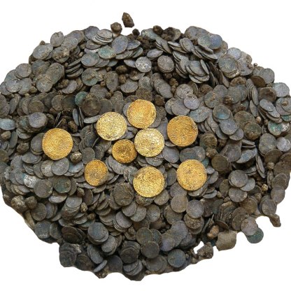 The Chesterton Lane Hoard before conservation
